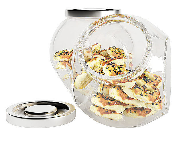 Chocolate Chip Cookies in a Glass Jar 15 3D model 3