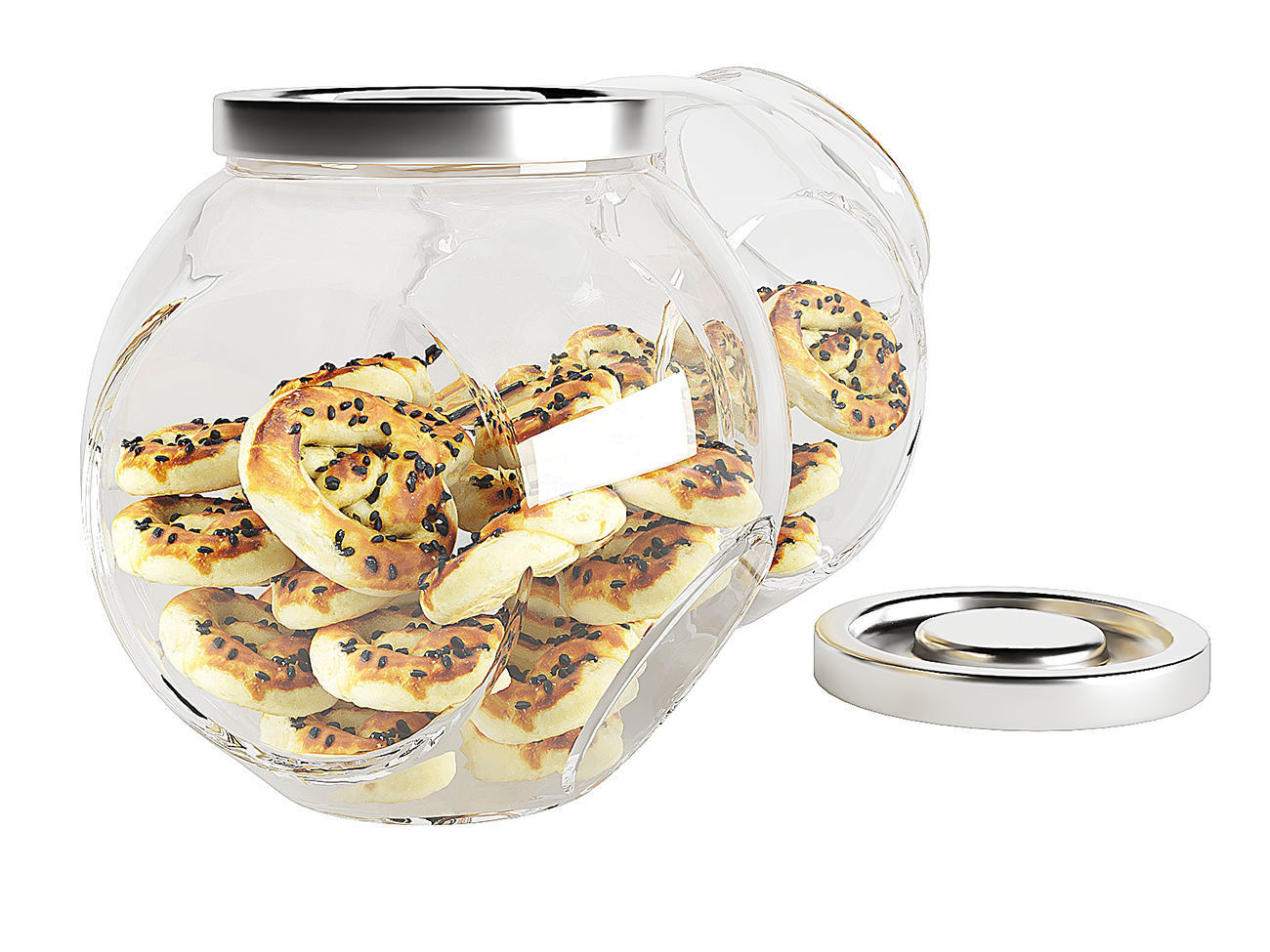 Chocolate Chip Cookies in a Glass Jar 15 3D model_6