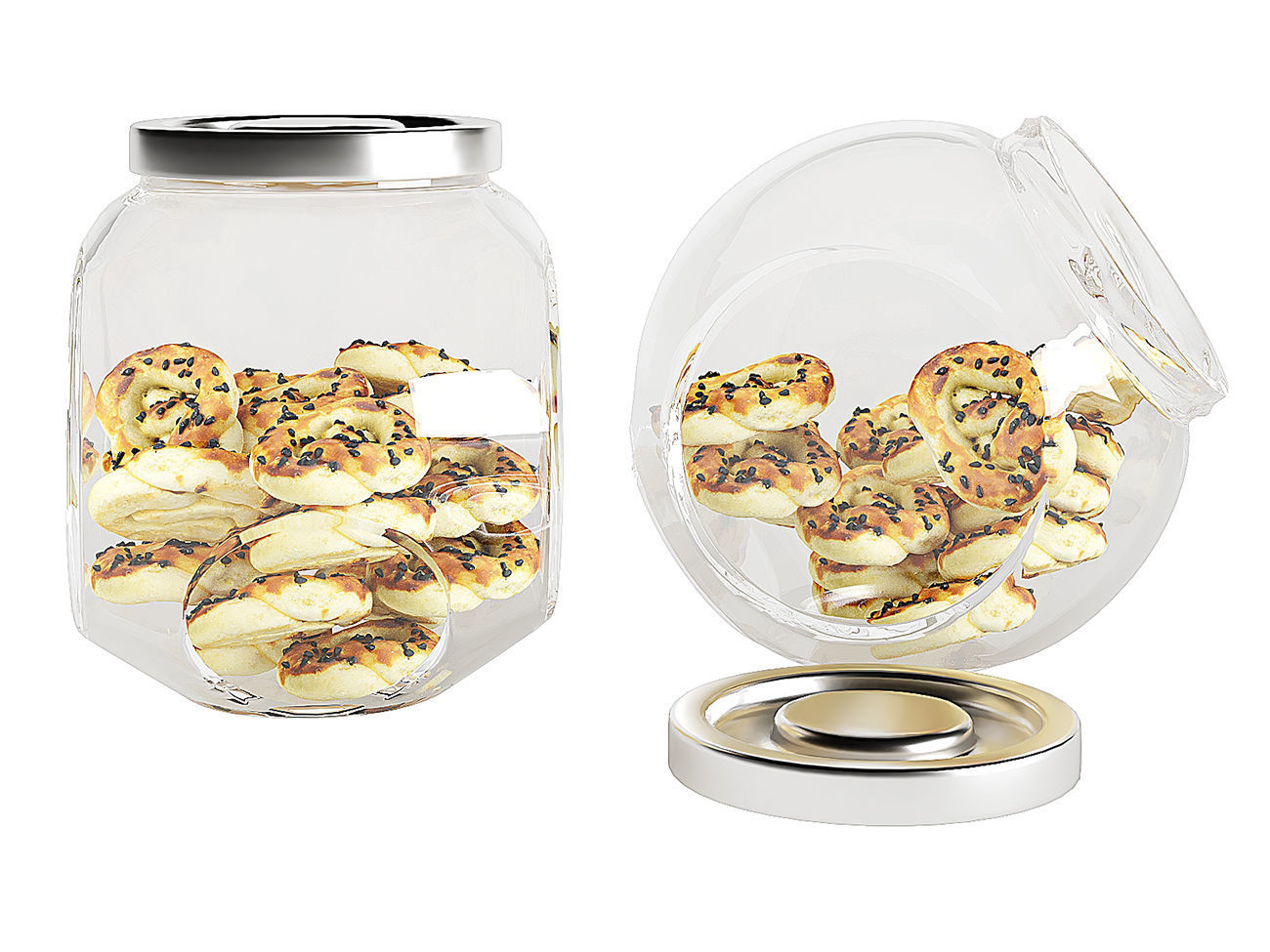 Chocolate Chip Cookies in a Glass Jar 15 3D model_7