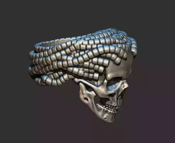 ring skull dreadlocks steampunk