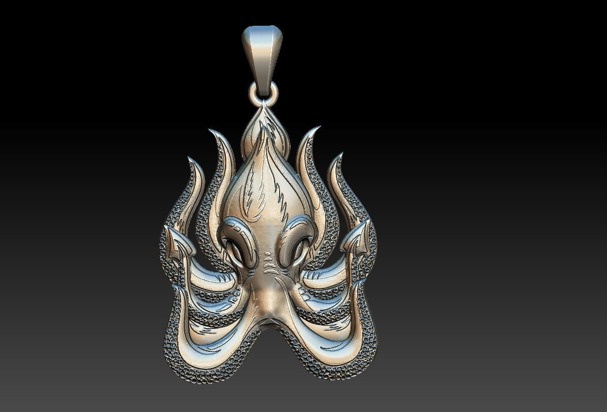 Octopus Pendant 3D print model_12