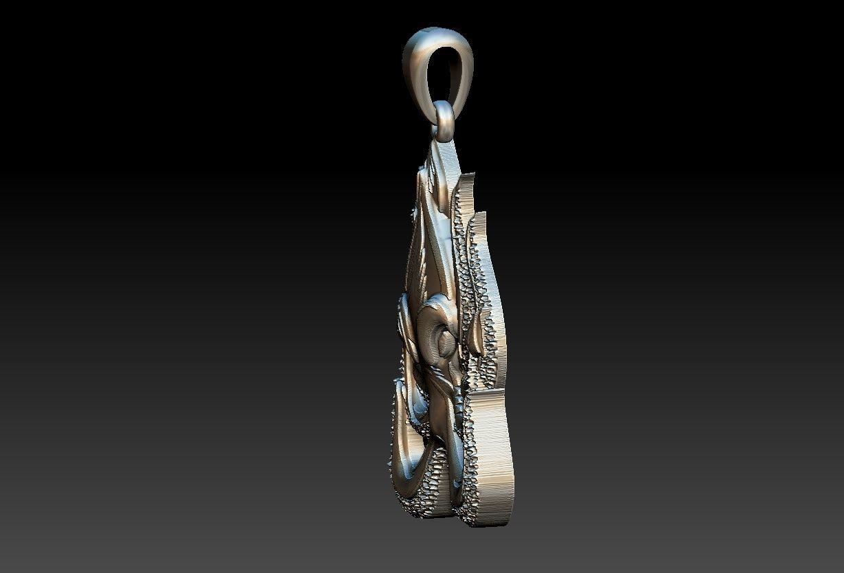 Octopus Pendant 3D print model_4