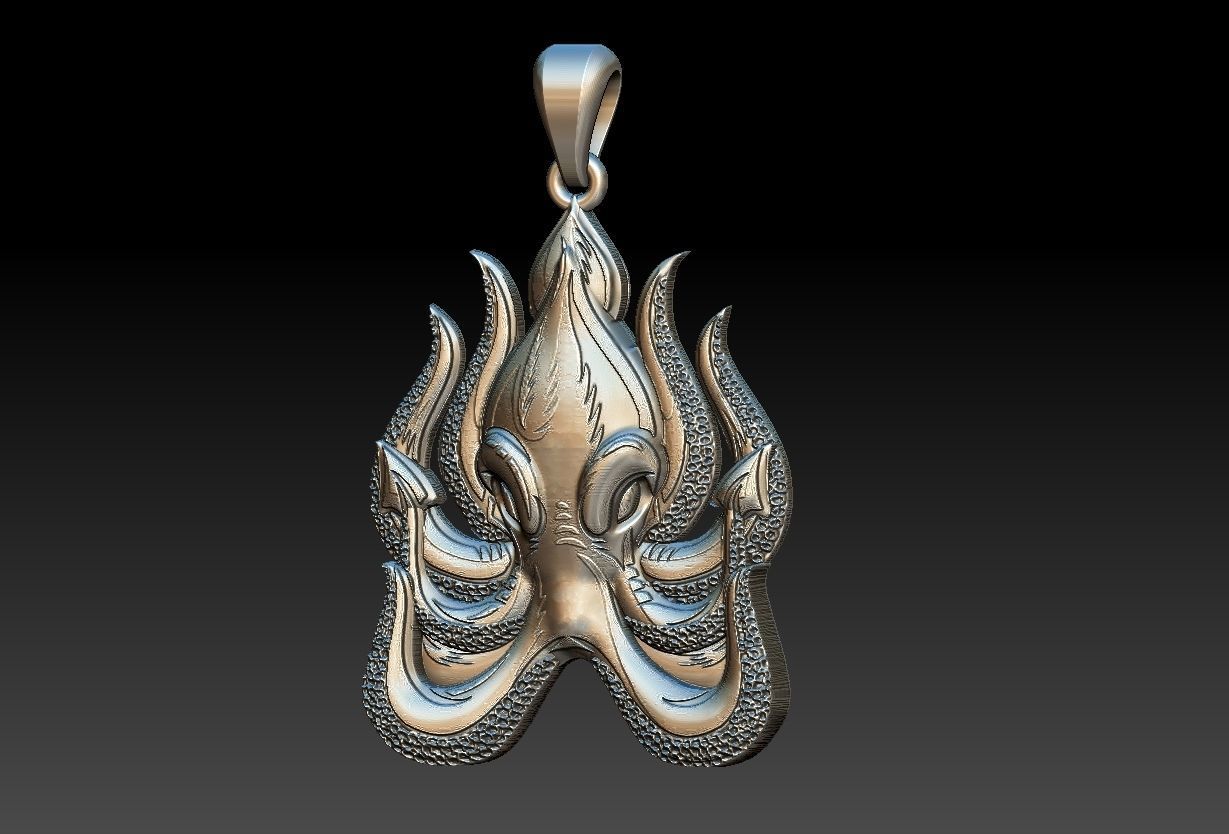 Octopus Pendant 3D print model_1
