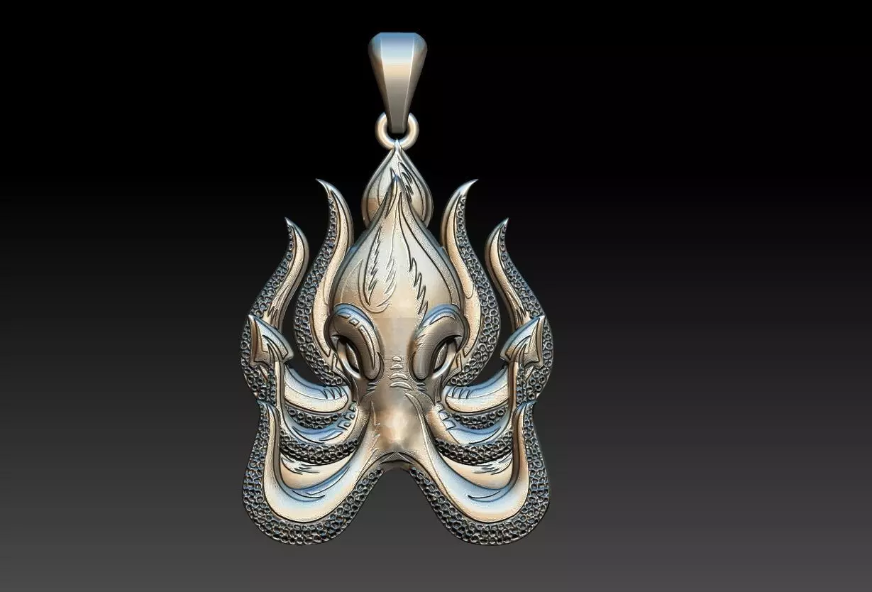 Octopus Pendant 3D print model_0