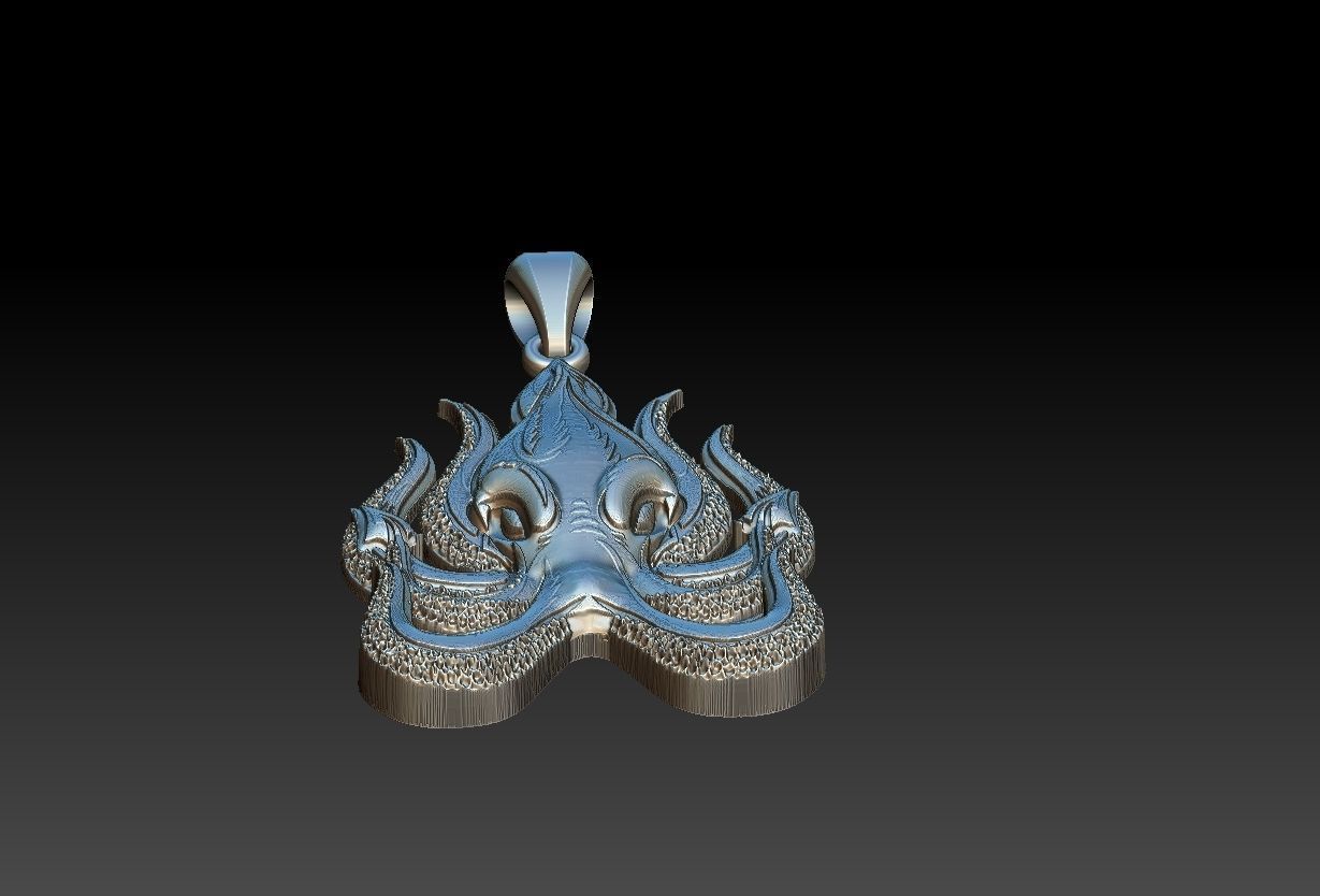 Octopus Pendant 3D print model_15