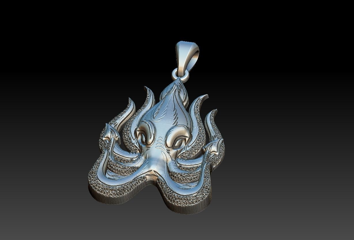 Octopus Pendant 3D print model_21