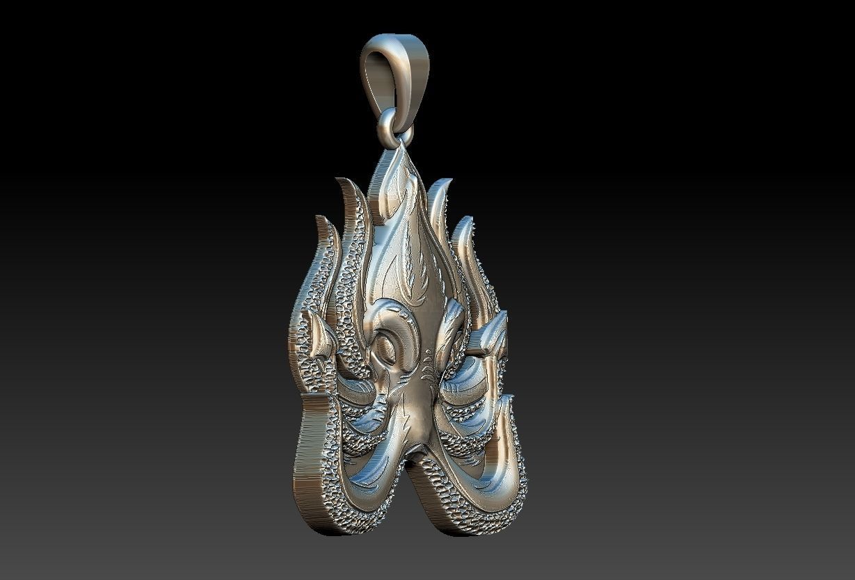 Octopus Pendant 3D print model_11