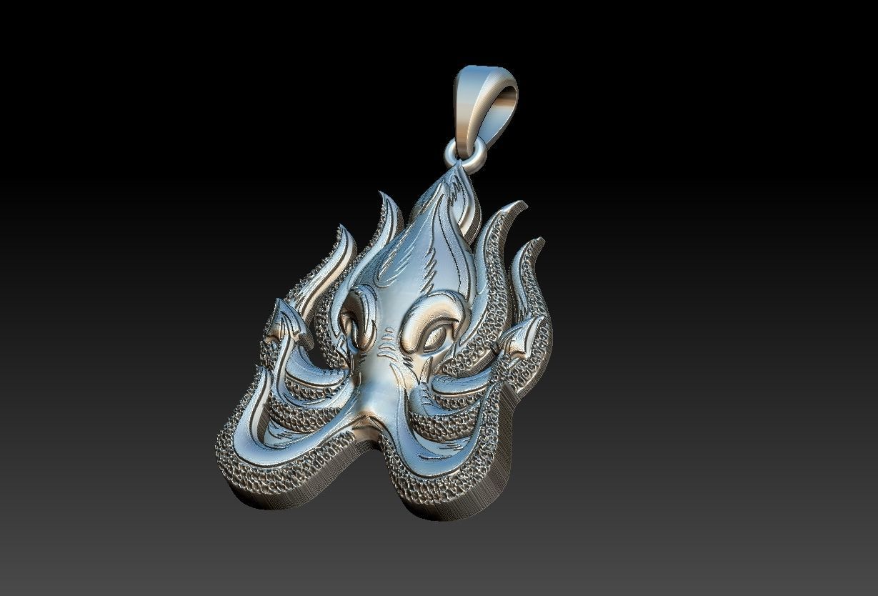 Octopus Pendant 3D print model_16