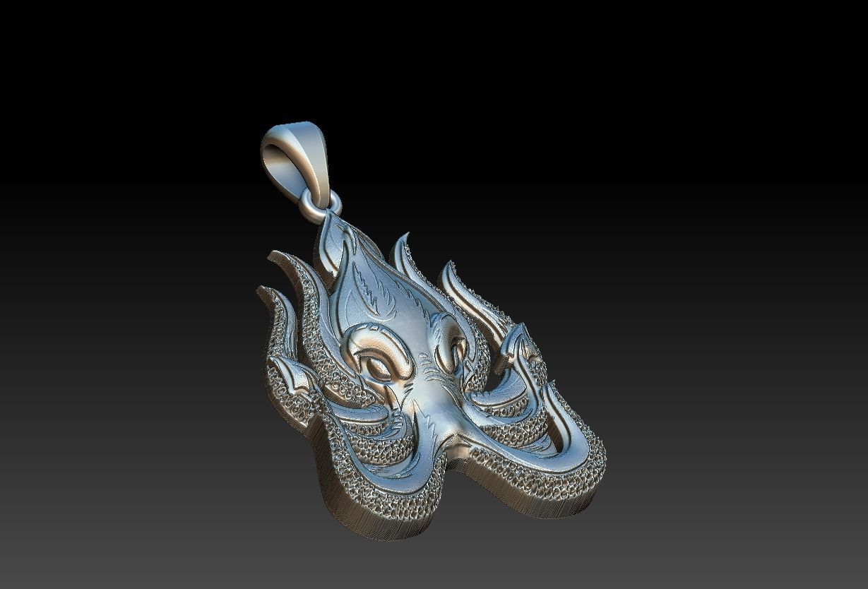 Octopus Pendant 3D print model_14