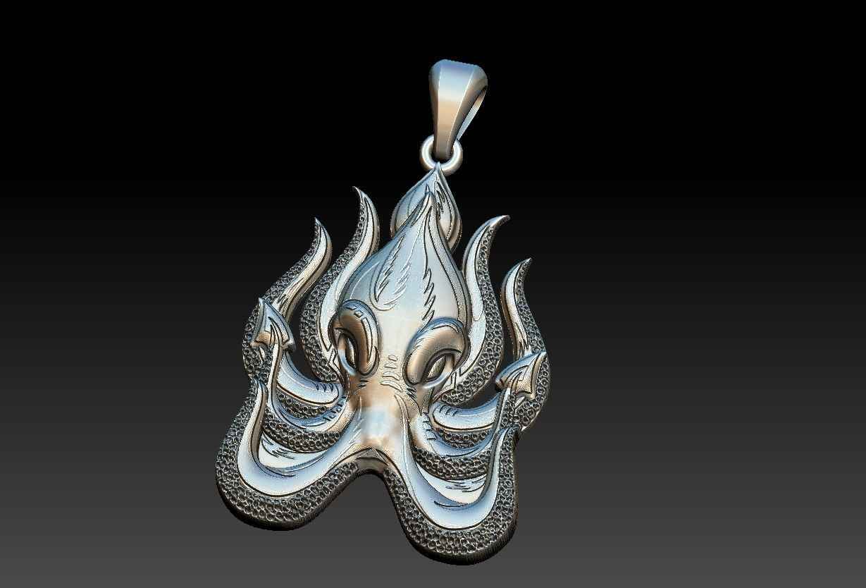 Octopus Pendant 3D print model_20