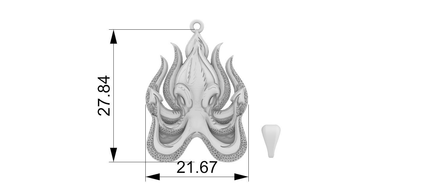 Octopus Pendant 3D print model_3