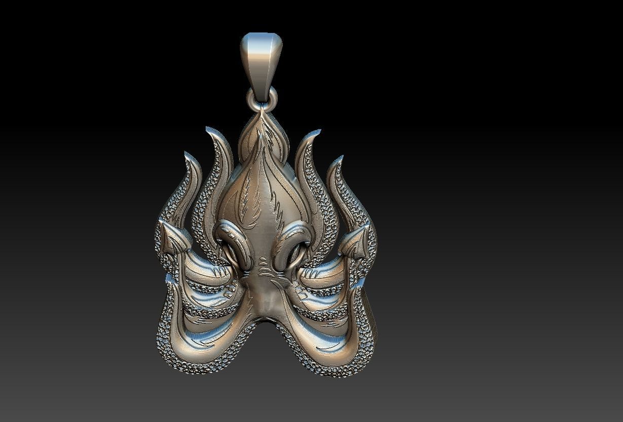 Octopus Pendant 3D print model_22
