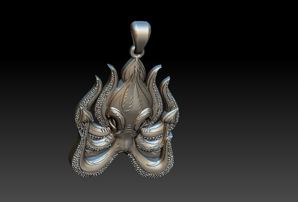 Octopus Pendant 3D print model_23