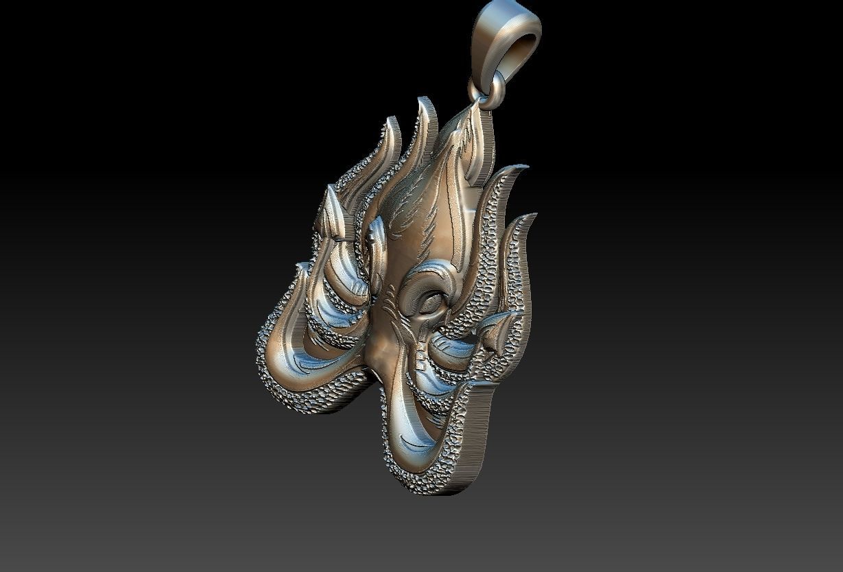 Octopus Pendant 3D print model_17