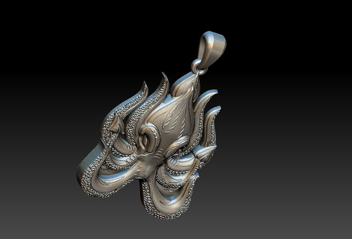Octopus Pendant 3D print model_18