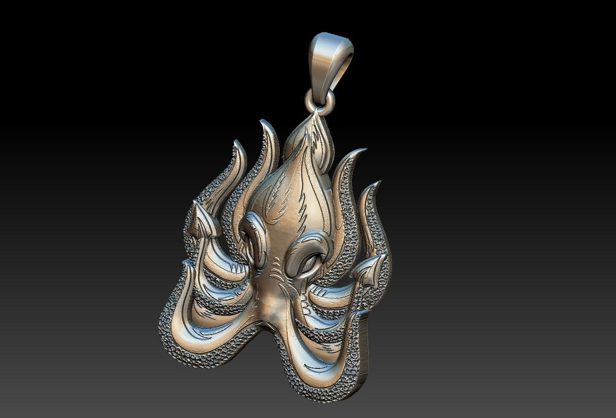 Octopus Pendant 3D print model_19