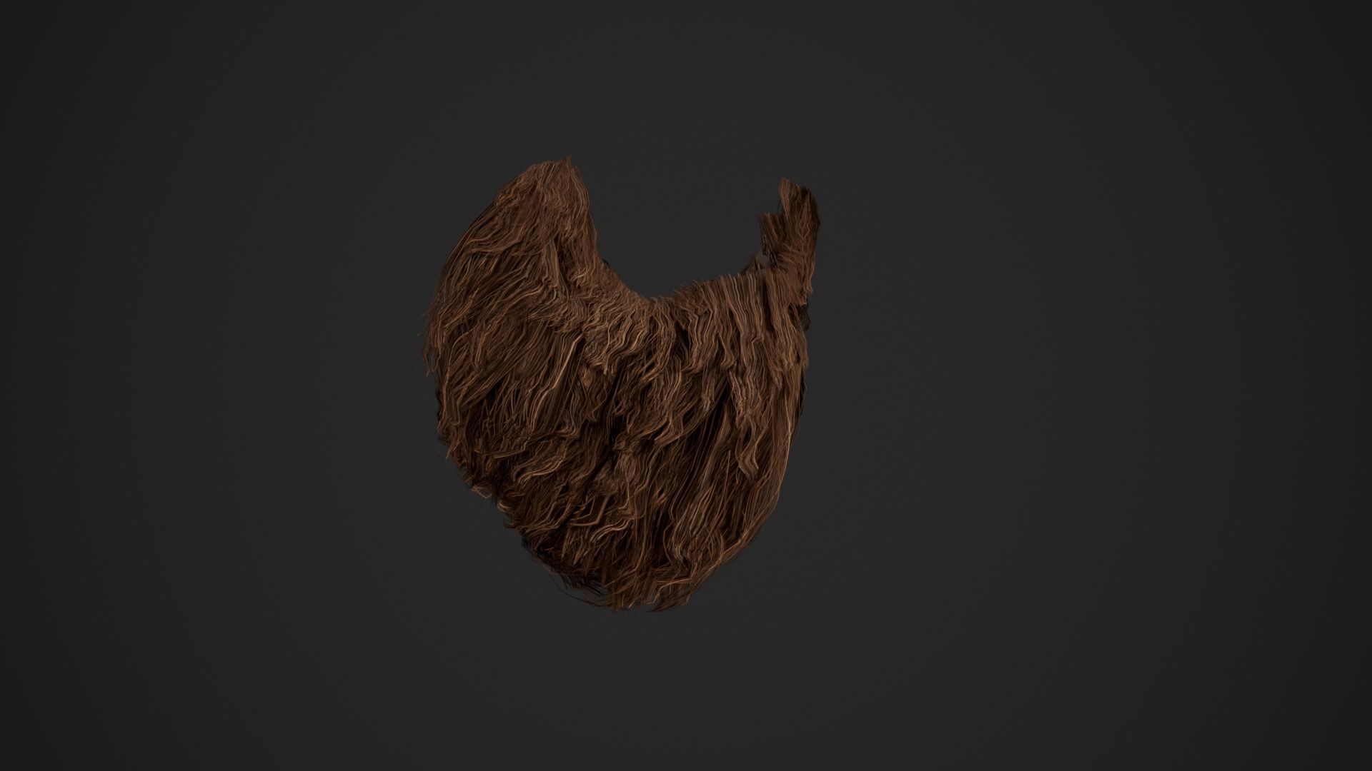 Facial Hair Cards Style 3 - Goatee Beard Low-poly 3D model_12