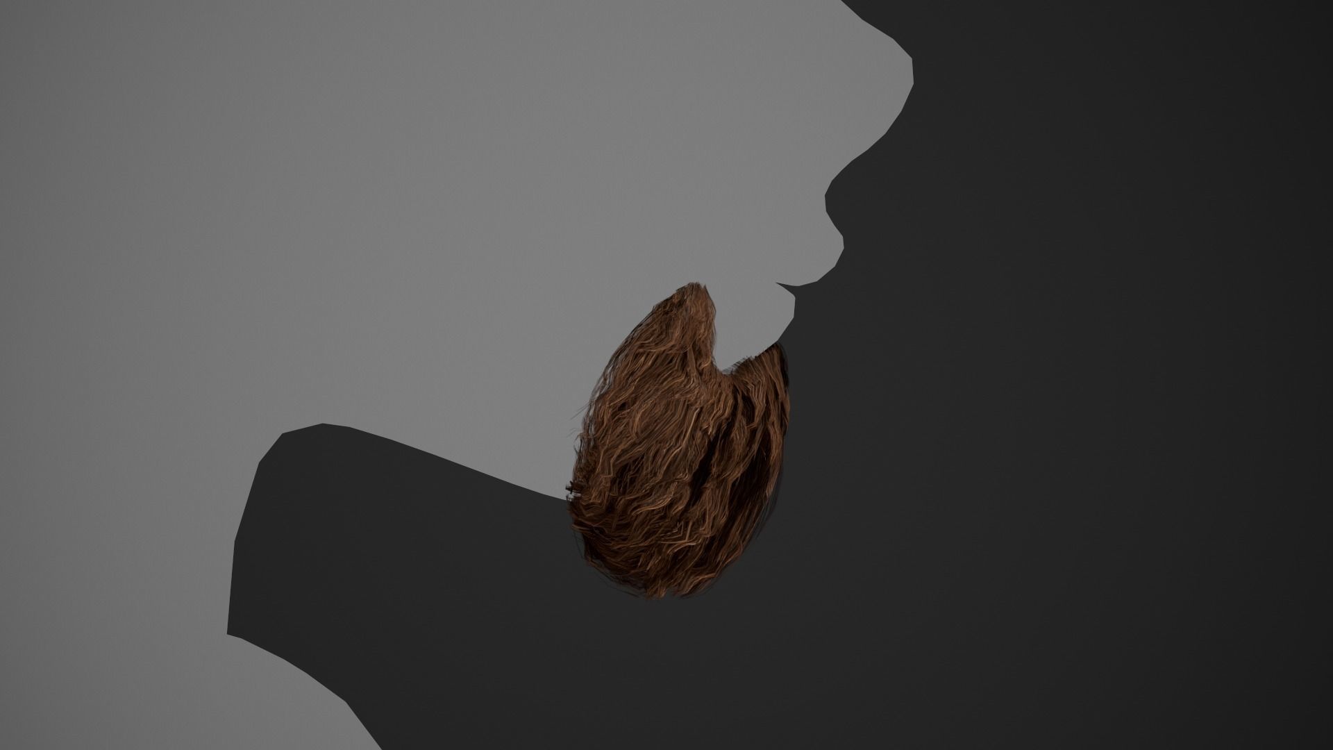 Facial Hair Cards Style 3 - Goatee Beard Low-poly 3D model_4