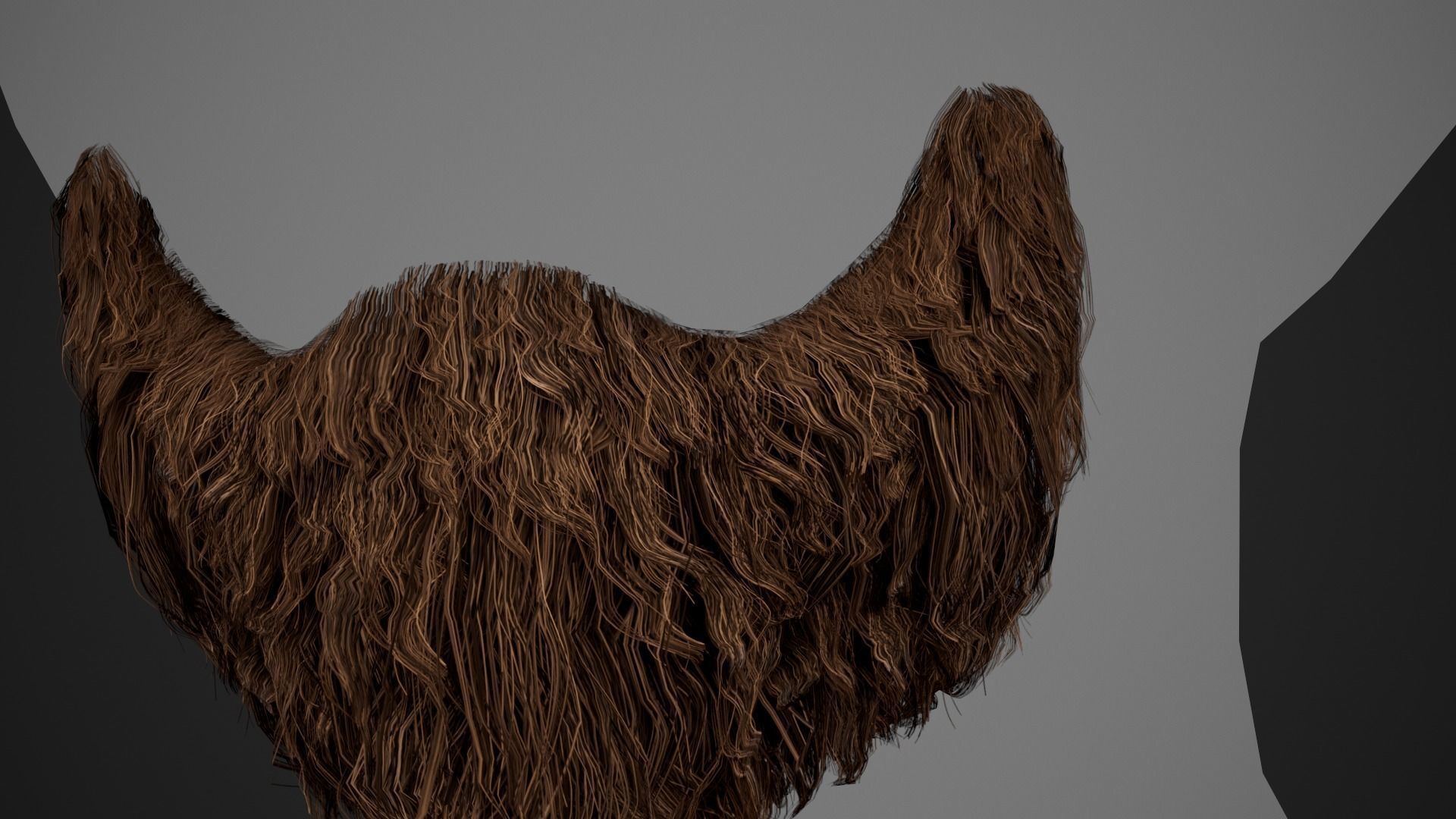 Facial Hair Cards Style 3 - Goatee Beard Low-poly 3D model_9