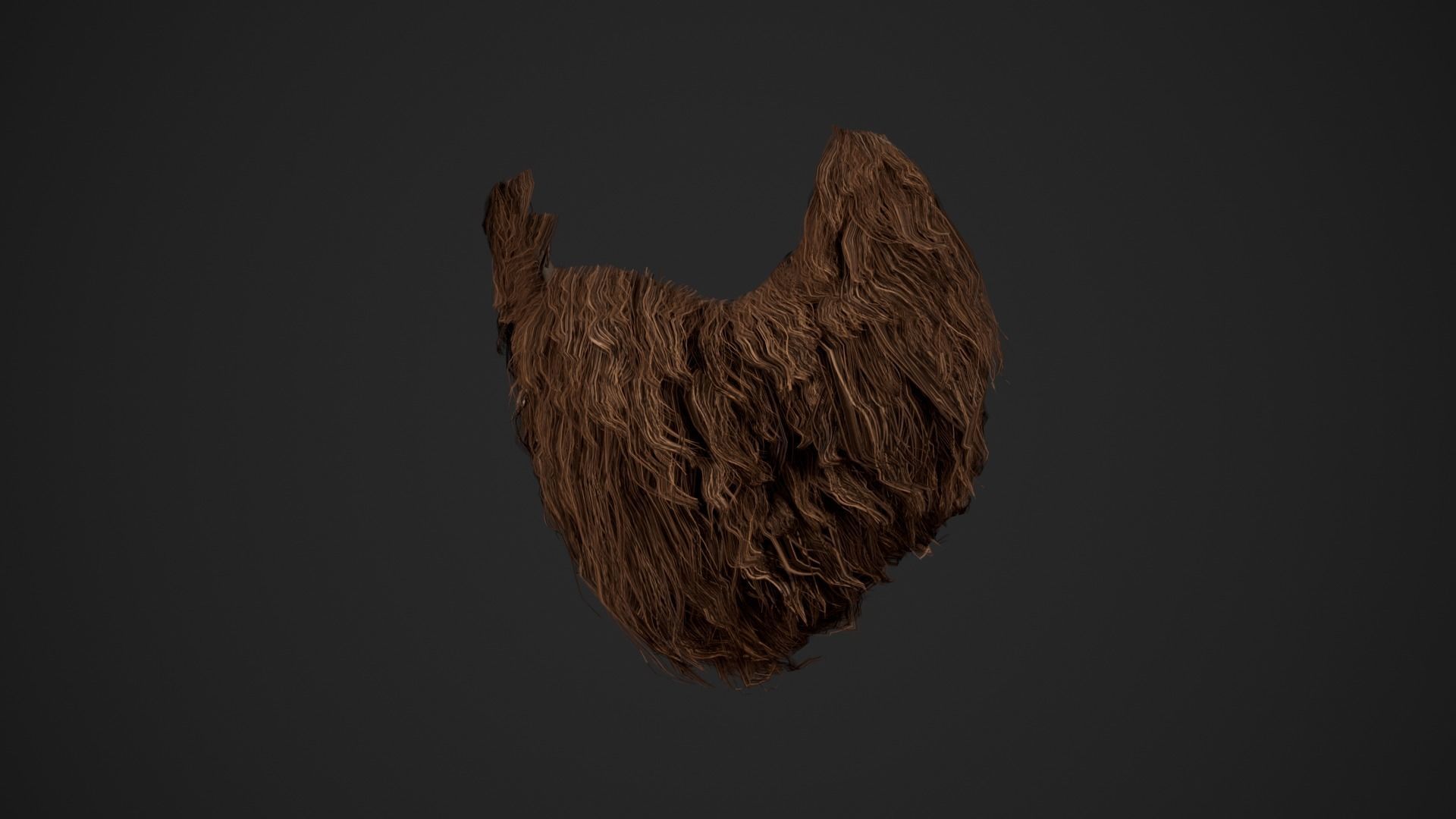 Facial Hair Cards Style 3 - Goatee Beard Low-poly 3D model_13
