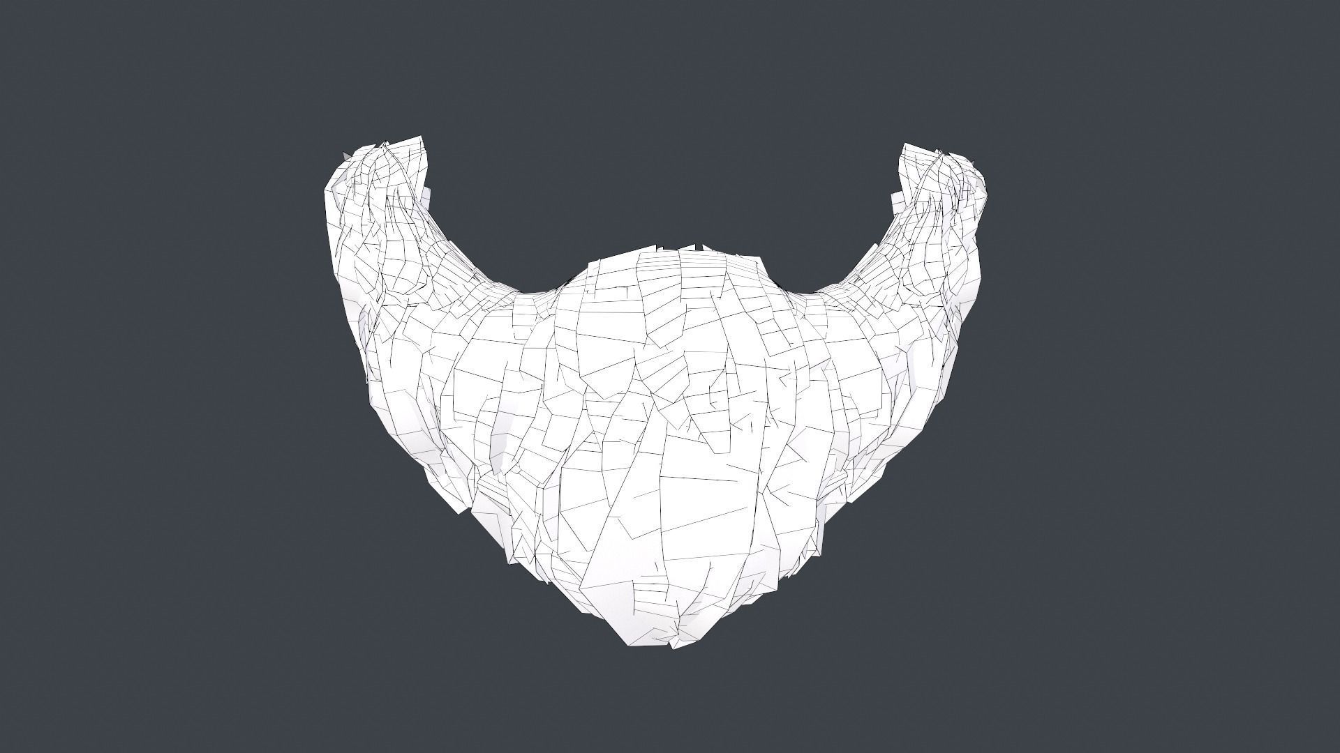 Facial Hair Cards Style 3 - Goatee Beard Low-poly 3D model_15