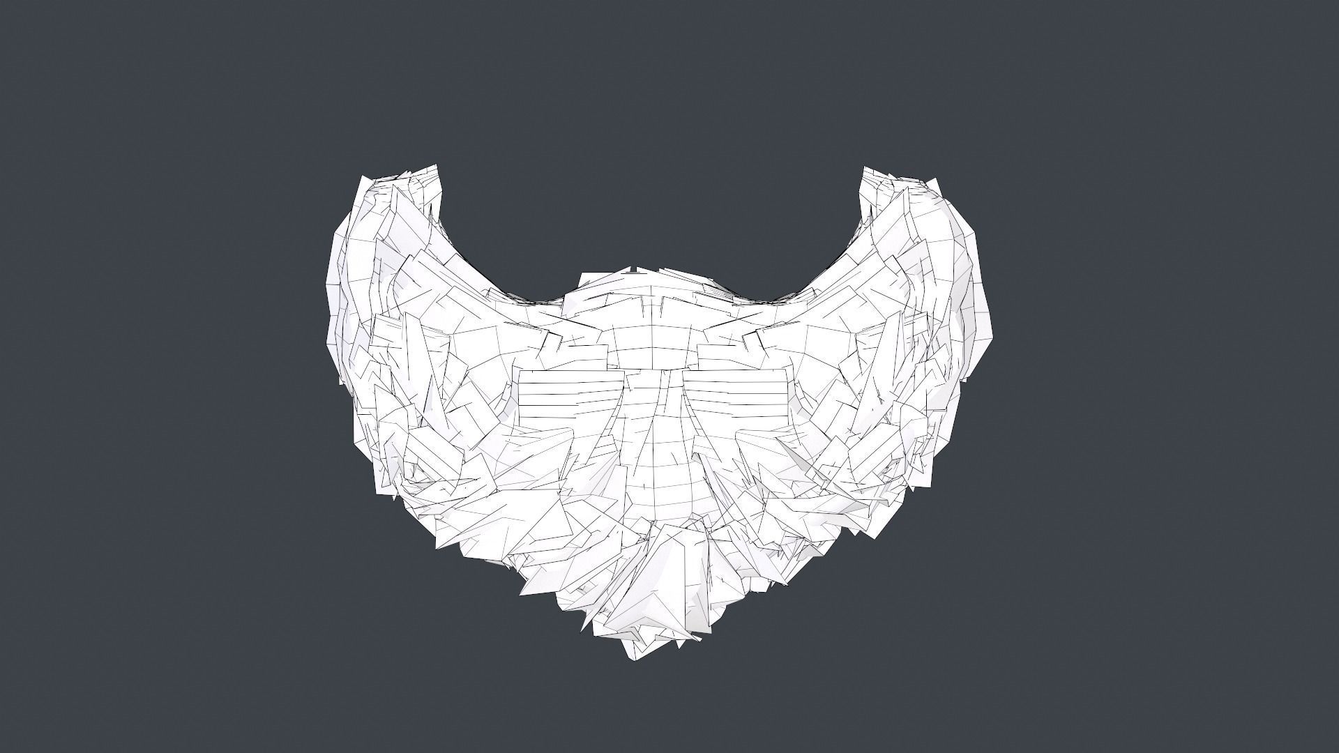 Facial Hair Cards Style 3 - Goatee Beard Low-poly 3D model_17