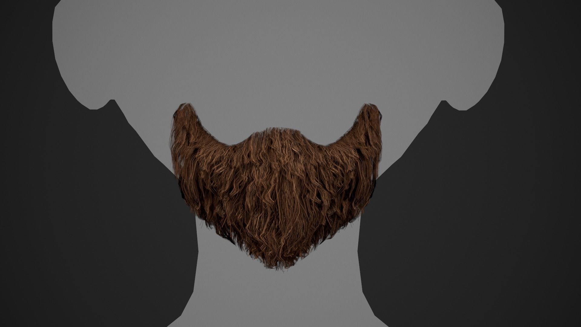 Facial Hair Cards Style 3 - Goatee Beard Low-poly 3D model_10