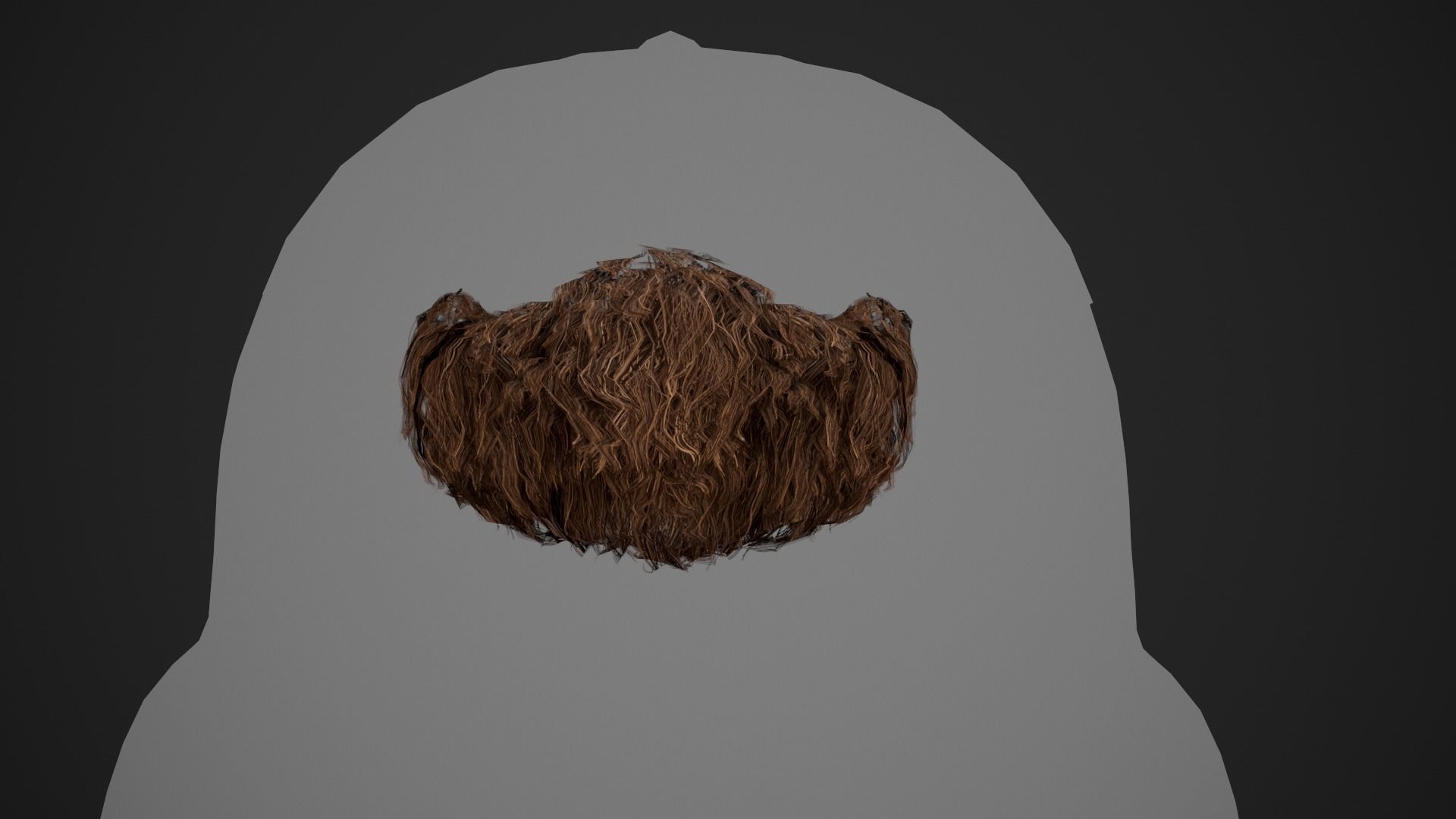 Facial Hair Cards Style 3 - Goatee Beard Low-poly 3D model_8