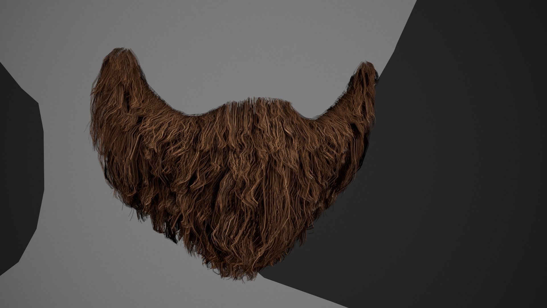 Facial Hair Cards Style 3 - Goatee Beard Low-poly 3D model_7