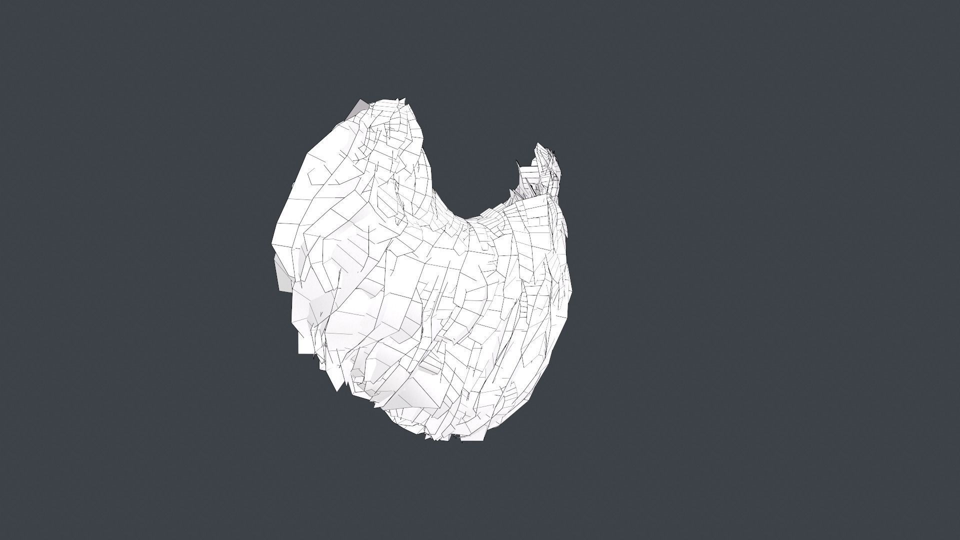 Facial Hair Cards Style 3 - Goatee Beard Low-poly 3D model_16