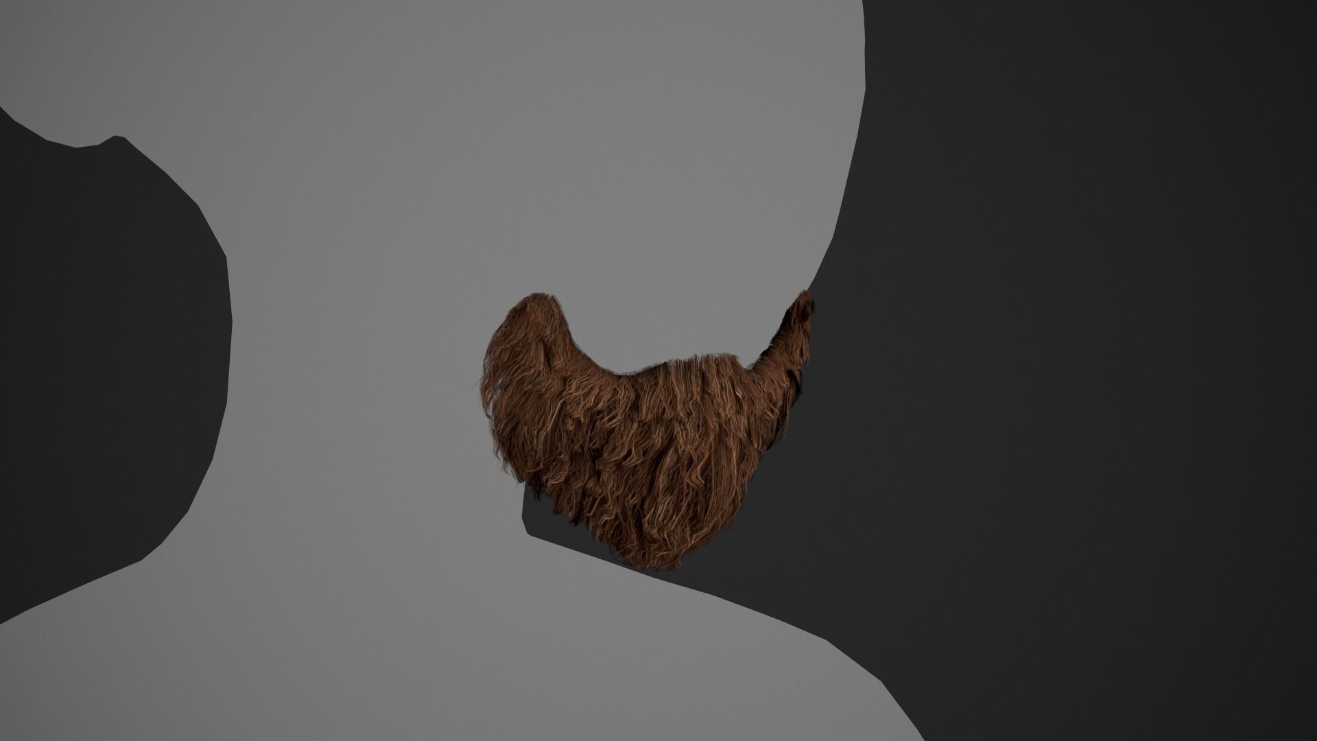 Facial Hair Cards Style 3 - Goatee Beard Low-poly 3D model_2