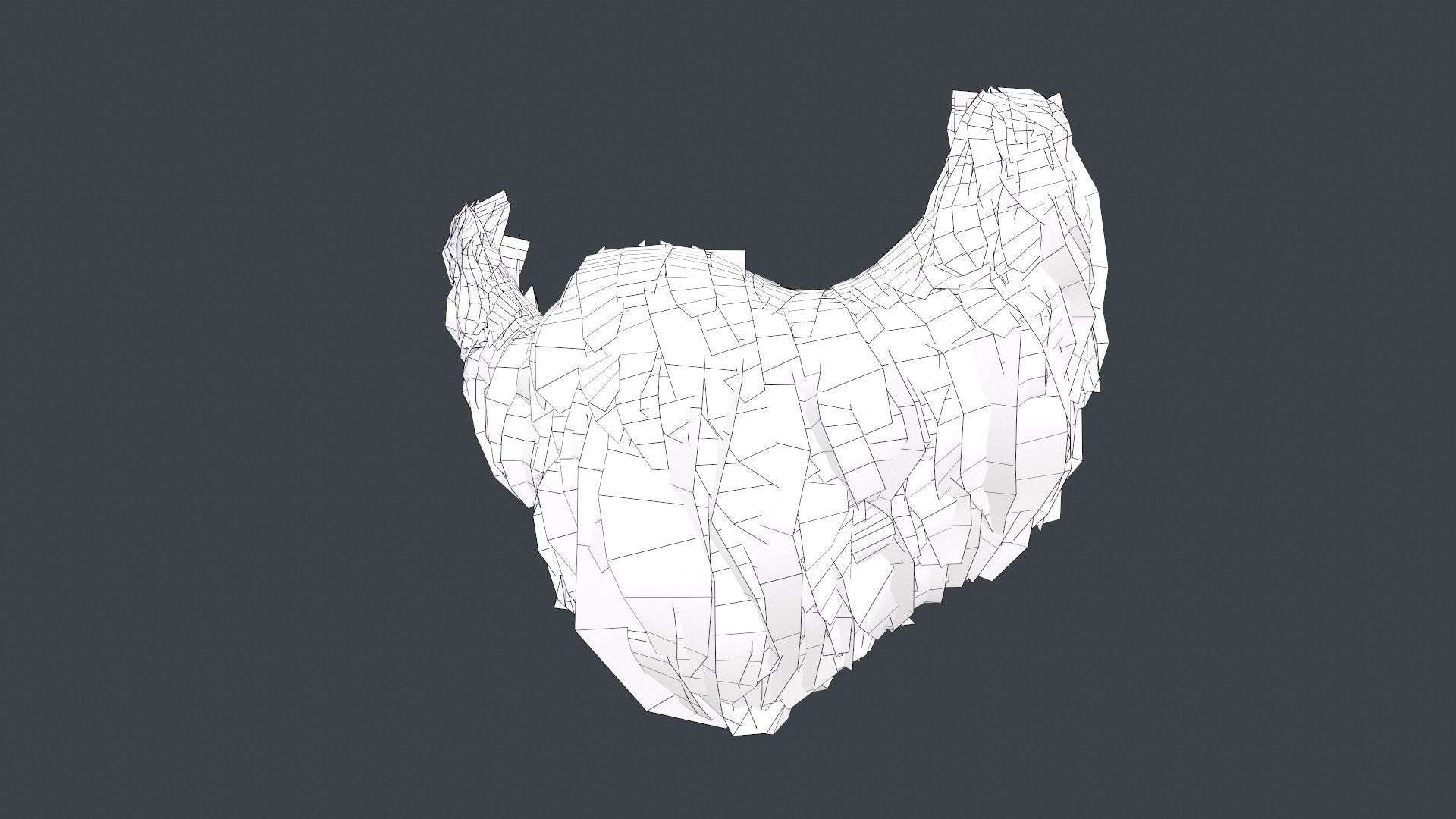 Facial Hair Cards Style 3 - Goatee Beard Low-poly 3D model_18