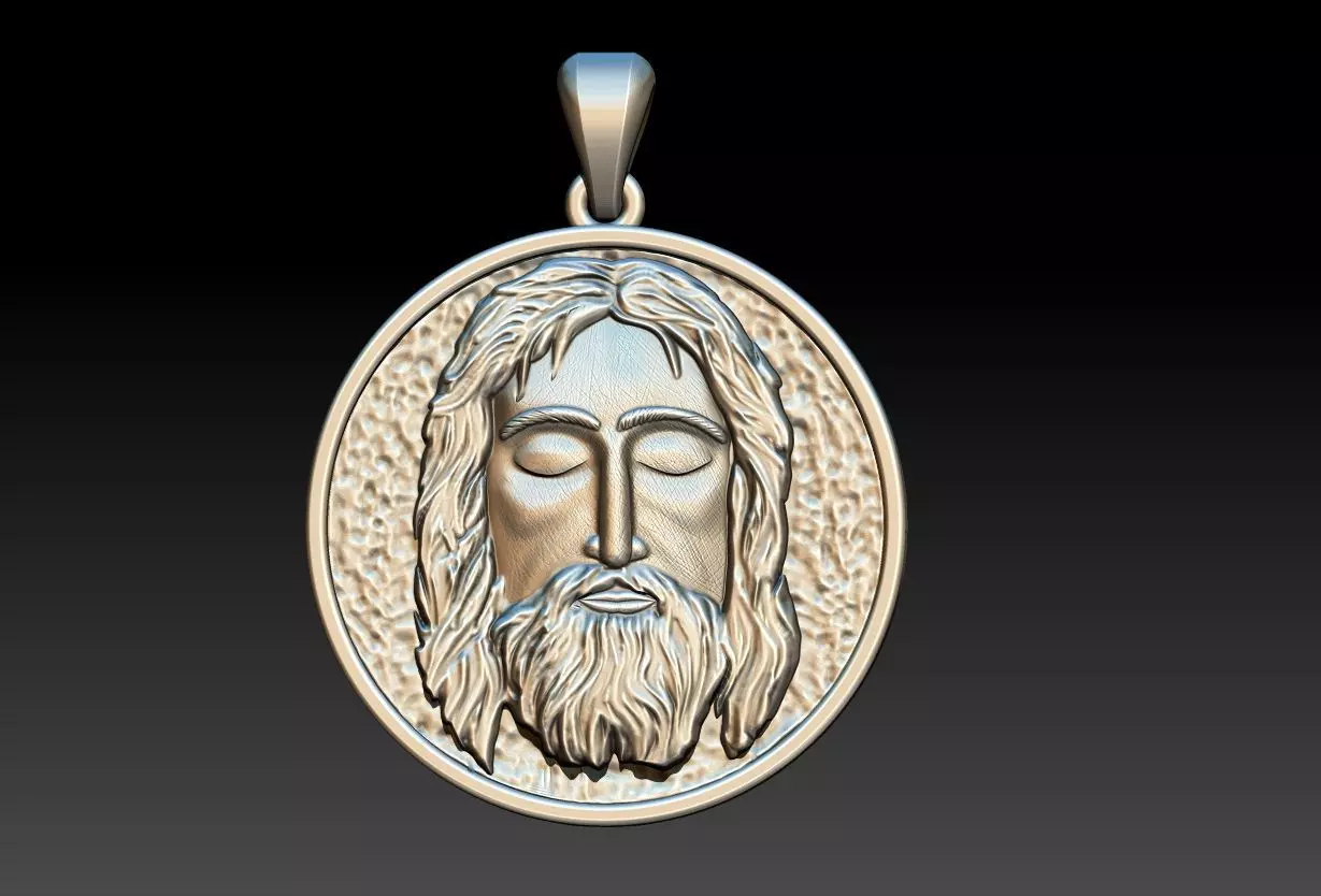 Jesus Face Old Medal 3D print model