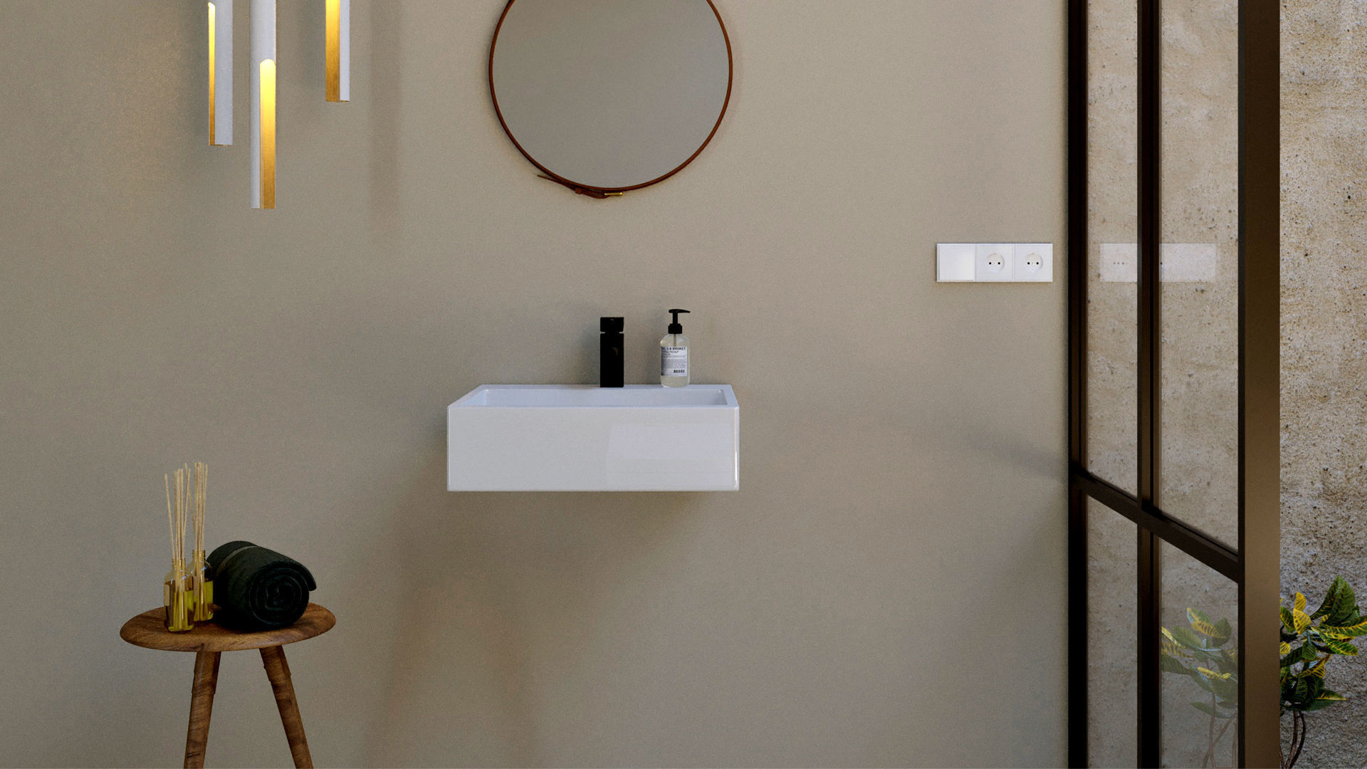 Classic Interior Bathroom Scene  3D model_3