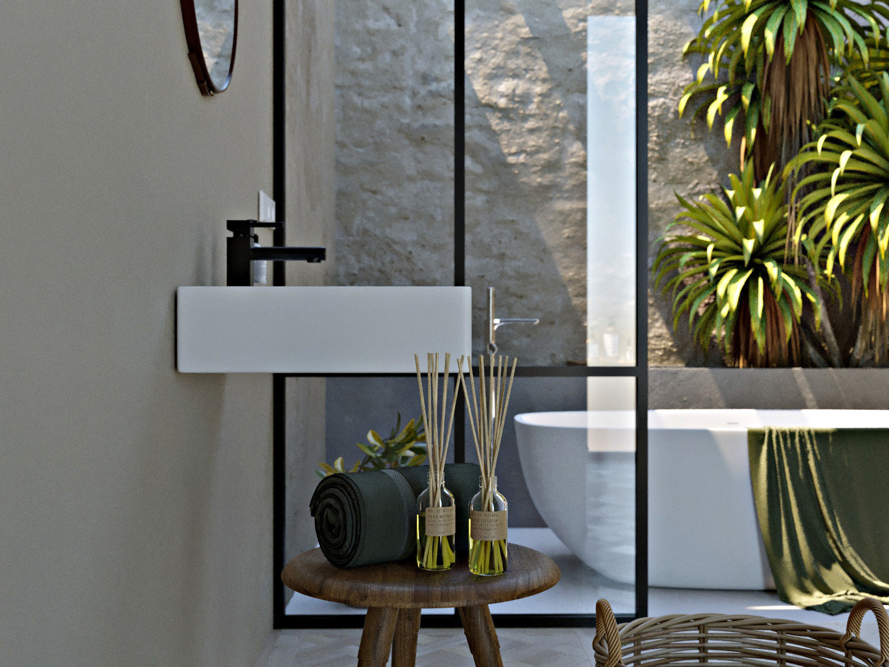 Classic Interior Bathroom Scene  3D model_1