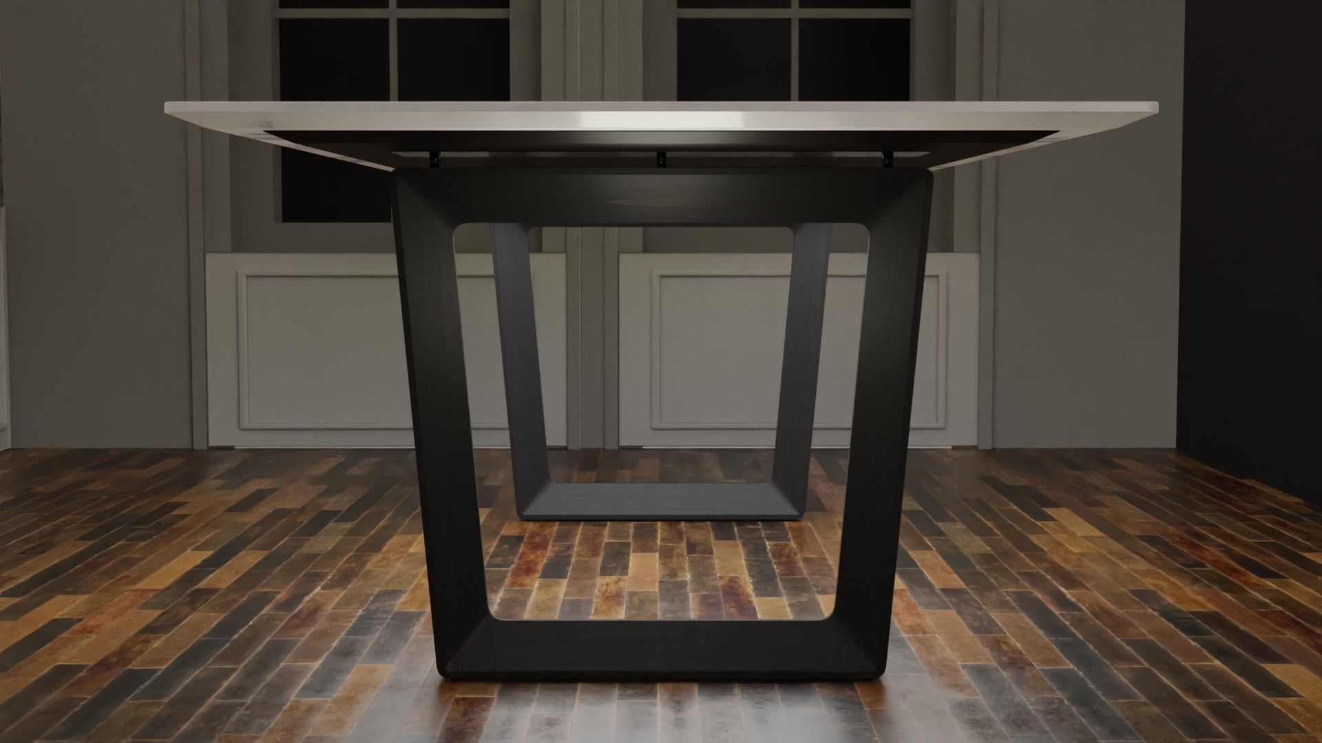 Marble Dining Table Low-poly 3D model_3