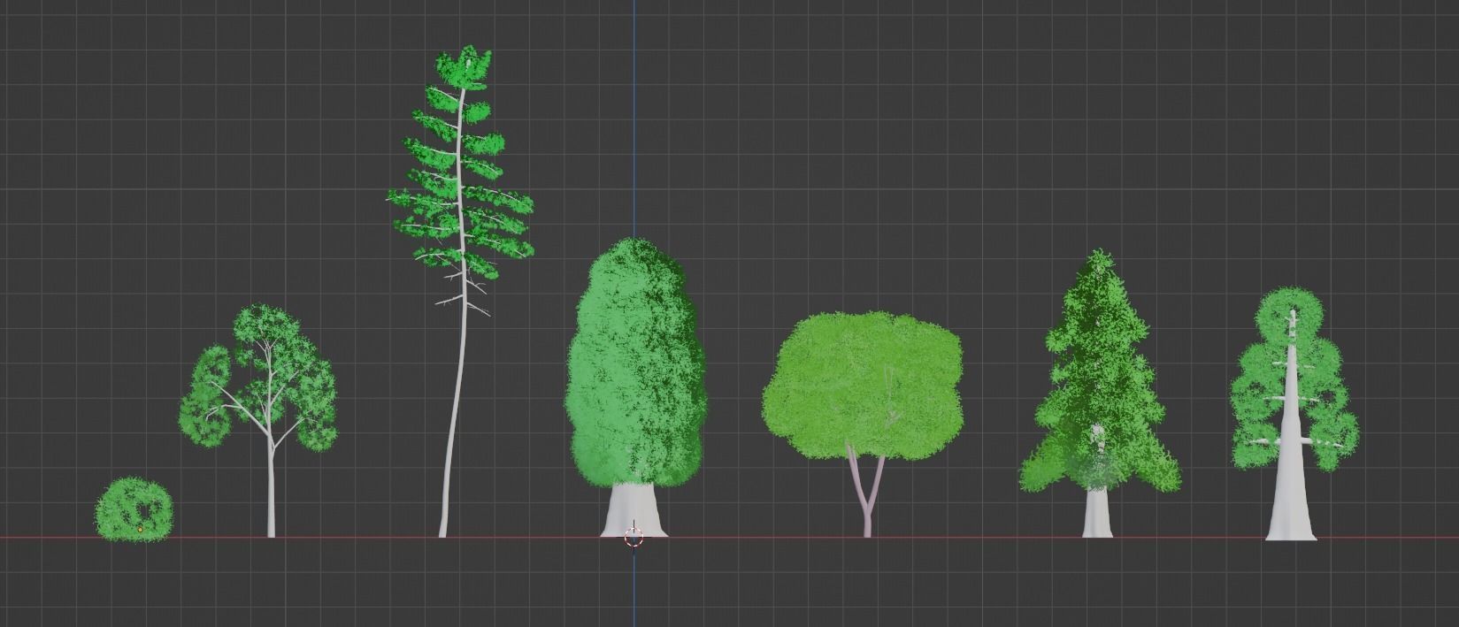 Stylized Trees Pack 3D model_2