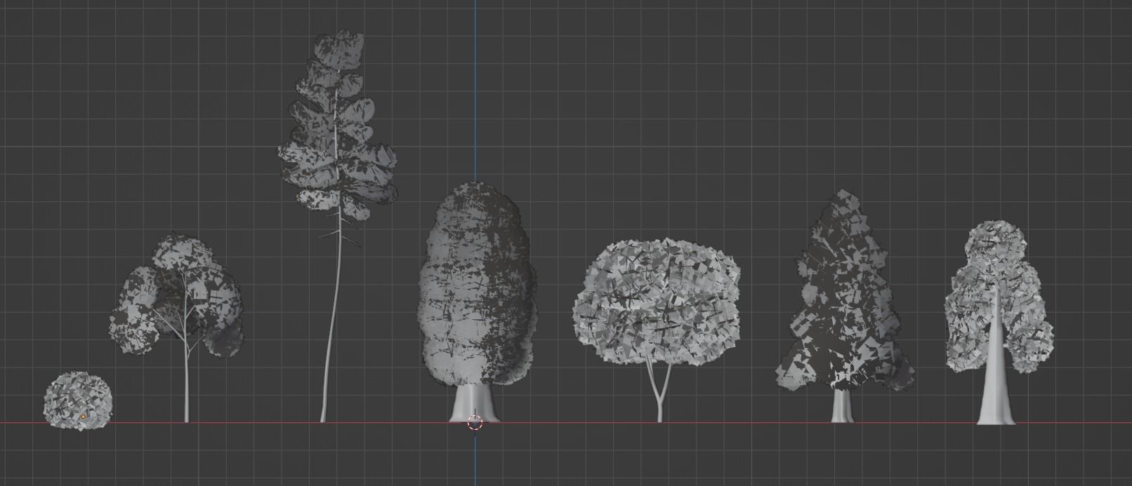 Stylized Trees Pack 3D model_1