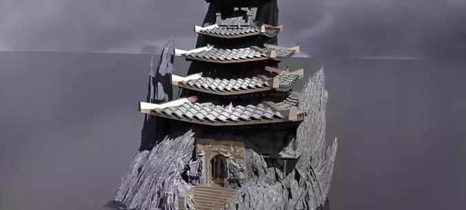 Bushido Warrior Temple Kitbash 2  3D model