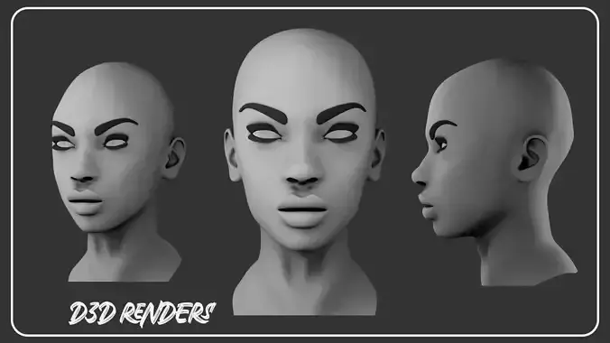 Low Poly Female Head Bust 3D model Low Poly Female Head Bust 3D model