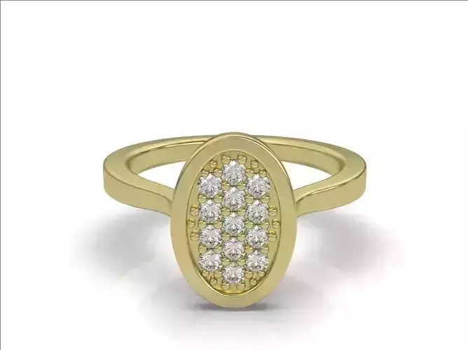 Anillo oval pave