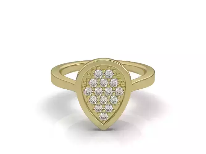 Anillo pear pave
