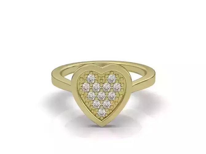 Anillo corazon pave