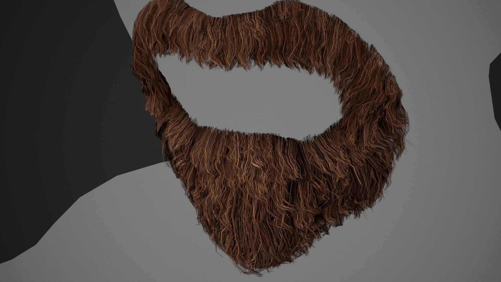 Facial Hair Cards Style 4 - Circle Beard Low-poly 3D model_9