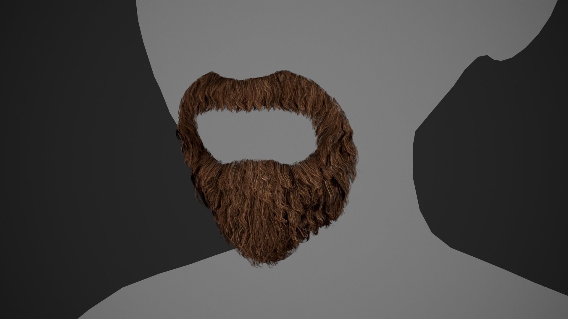 Facial Hair Cards Style 4 - Circle Beard Low-poly 3D model_2