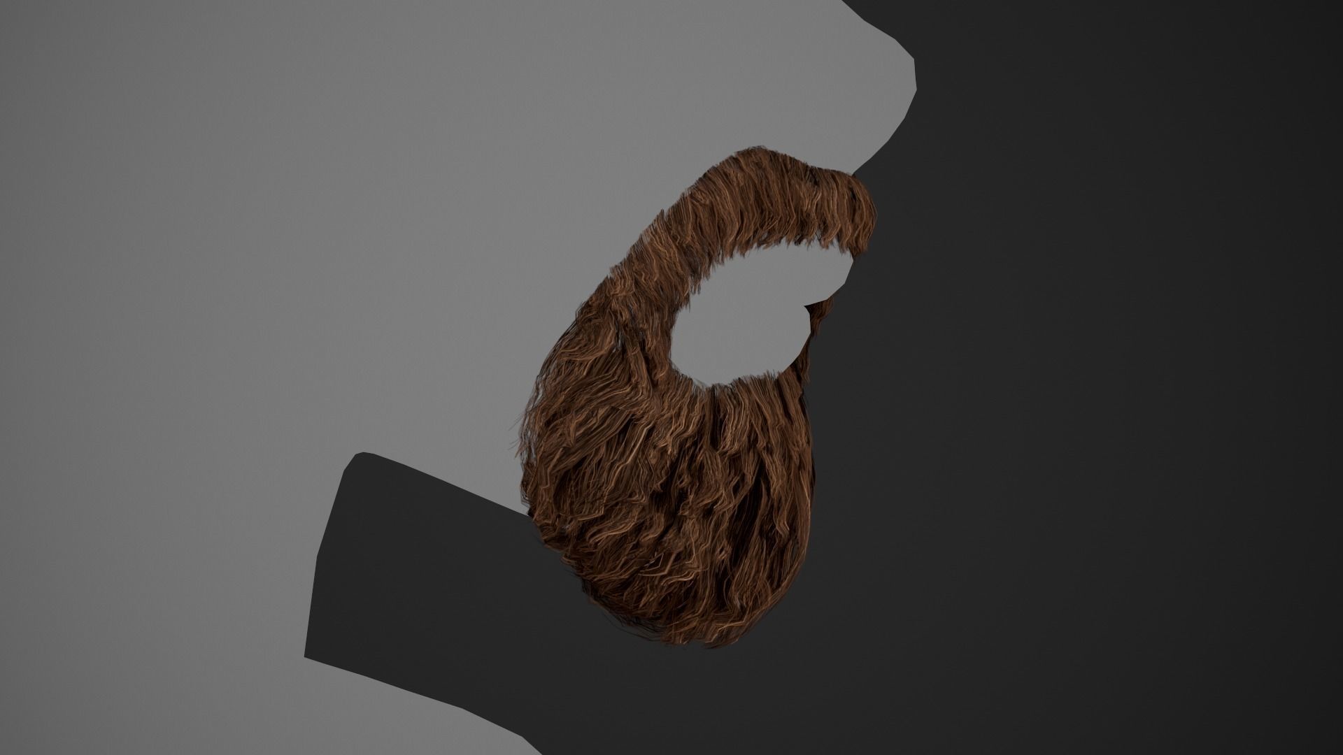 Facial Hair Cards Style 4 - Circle Beard Low-poly 3D model_4