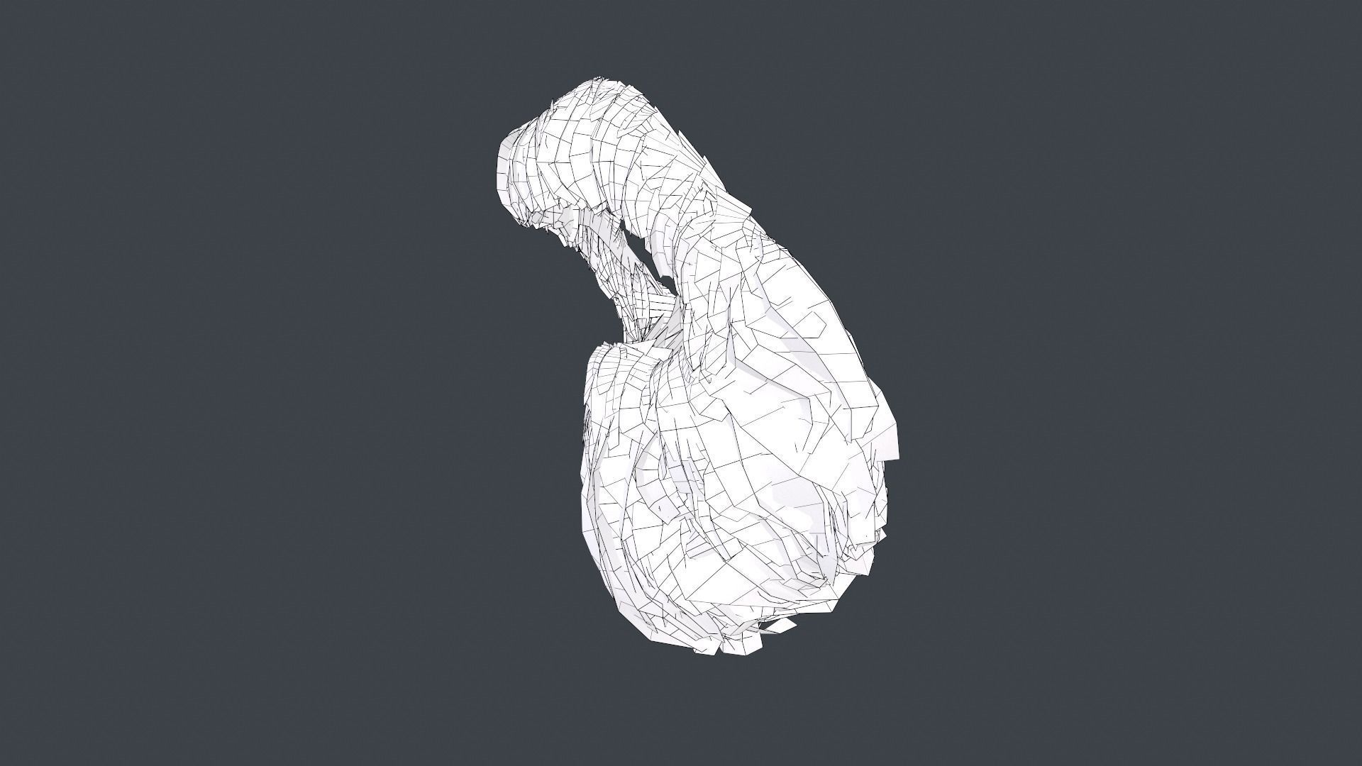 Facial Hair Cards Style 4 - Circle Beard Low-poly 3D model_24