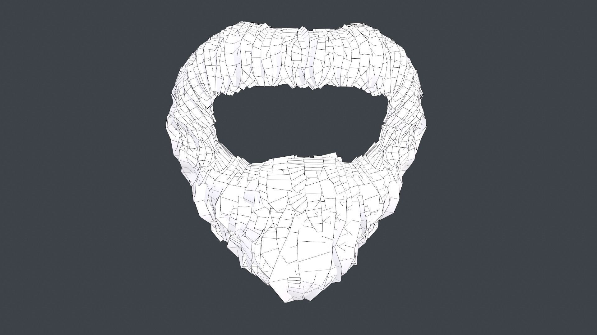 Facial Hair Cards Style 4 - Circle Beard Low-poly 3D model_20