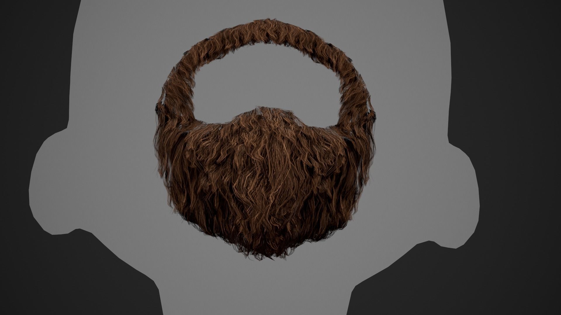 Facial Hair Cards Style 4 - Circle Beard Low-poly 3D model_5