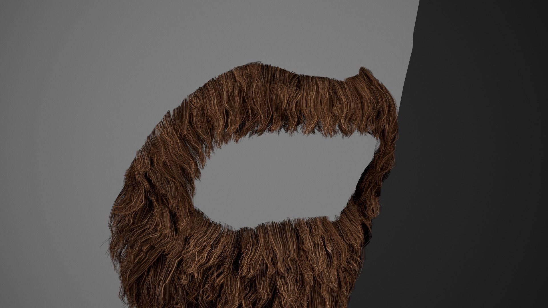 Facial Hair Cards Style 4 - Circle Beard Low-poly 3D model_7
